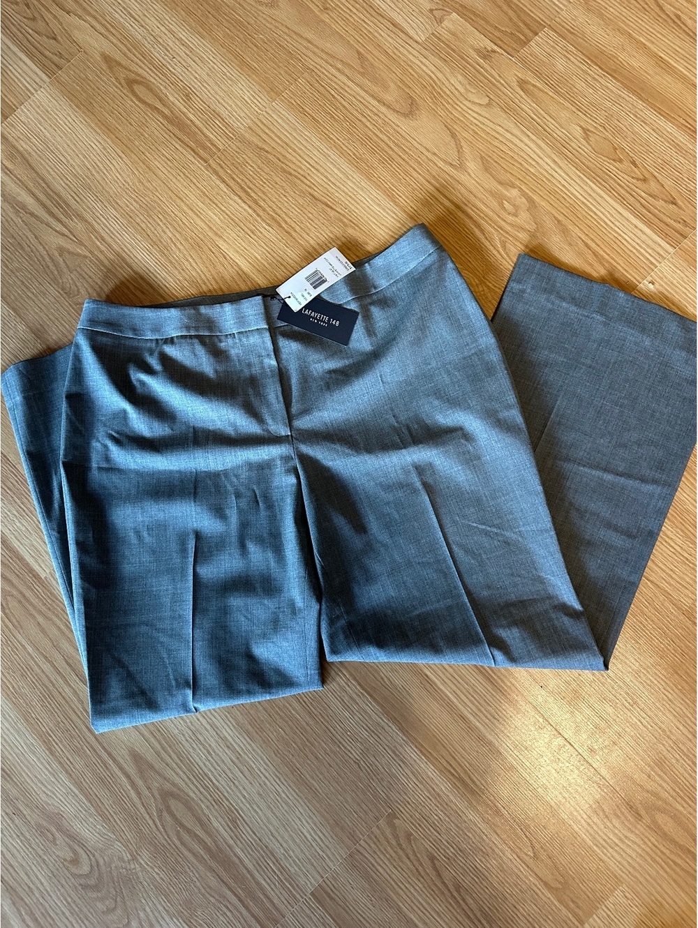 Lafayette 148 New York Women's Nickel Gray Wool Blend Dress Pants Size 16